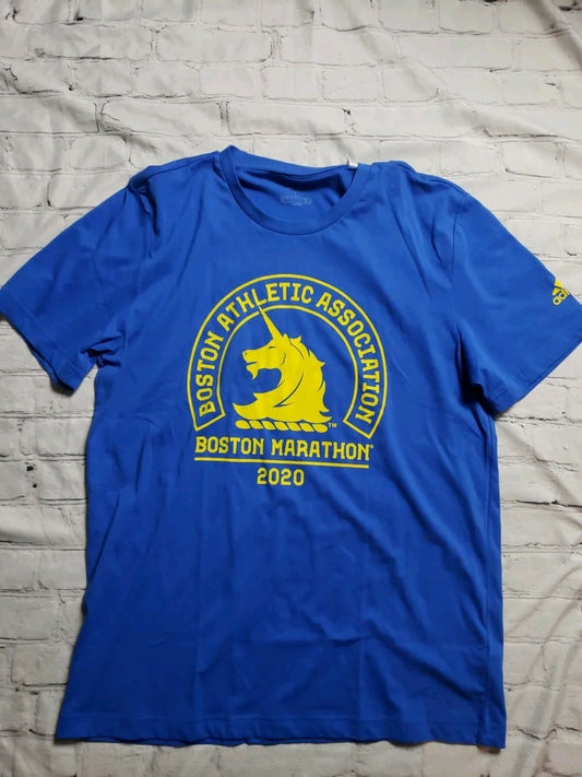 Adidas Boston Marathon 2020 Yellow T-shirt Mens   GK4327